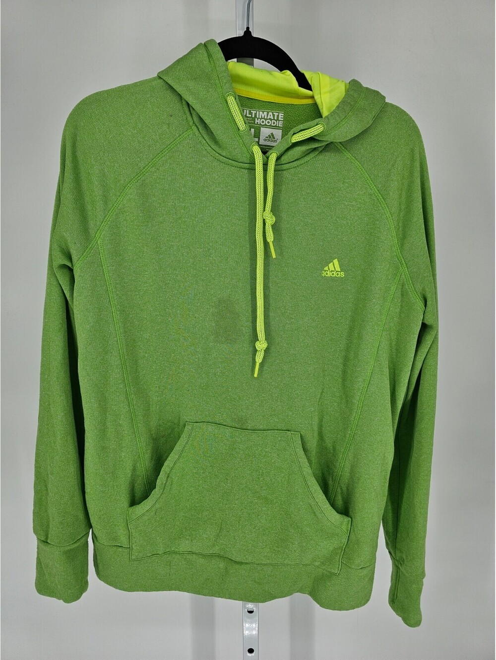 Adidas Mens Sz XL Pullover Ultimate Hoodie Lime Green Athletic